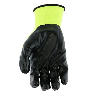 Image showing  Men's Polyester Hi-Vis Dipped Touch Gloves, 5-Pairs