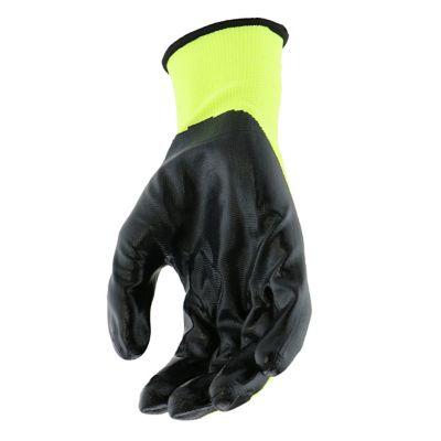 Image showing  Men's Polyester Hi-Vis Dipped Touch Gloves, 5-Pairs
