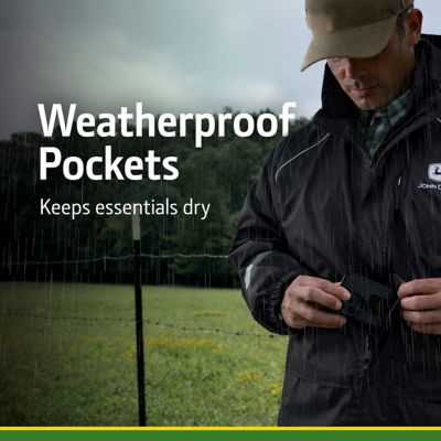 Image showing 5 th John Deere Men's Hi-Vis Rain Suit, Black