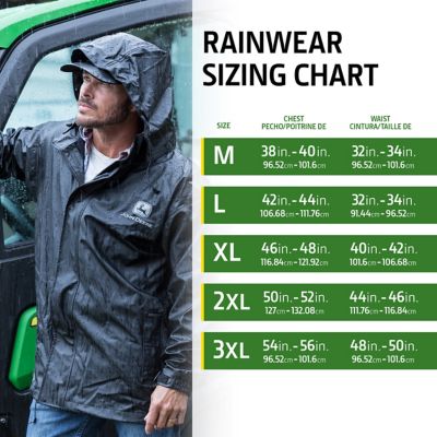Image showing 9 th John Deere Men's Hi-Vis Rain Suit, Black