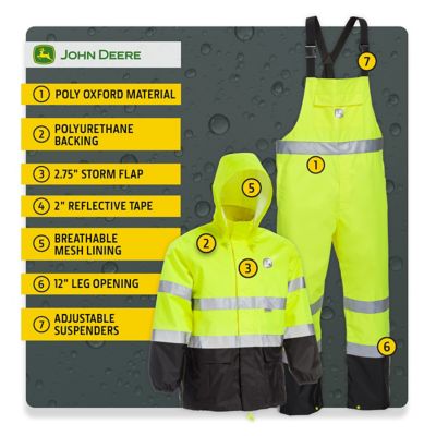Image showing 5 th John Deere Men's Hi-Vis Rain Suit