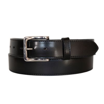 Blue Mountain Men's Leather Cut Edge Stitched Belt with Snaps, 34