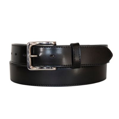 Blue Mountain Men's Cut Edge Stitched Belt with Snaps, Black, 34 mm