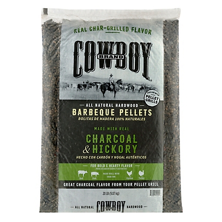 Cowboy BBQ Charcoal and Hickory Wood Pellets, 20 lb.