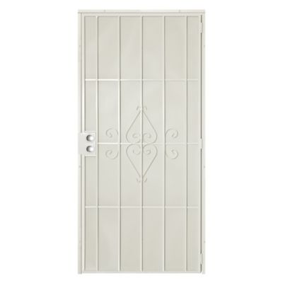 Titan 30 in. x 80 in. Su Casa Navajo White Surface Mount Outswing Steel Security Door with Expanded Metal Screen