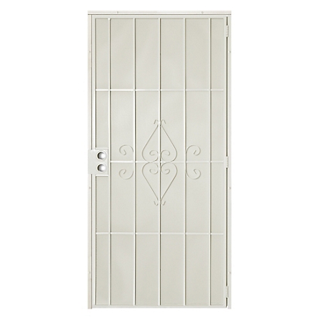 Titan 30 in. x 80 in. Su Casa Navajo White Surface Mount Outswing Steel Security Door with Expanded Metal Screen