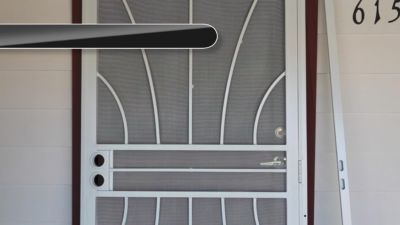 Image showing  36 in. x 80 in. ArcadaMax White Surface Mount Outswing Steel Security Door with Perforated Metal Screen