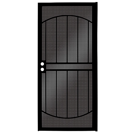Titan 36 in. x 80 in. ArcadaMax Black Surface Mount Outswing Steel Security Door with Perforated Metal Screen