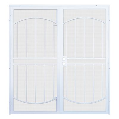 Titan 72 in. x 80 in. Arcada White Surface-Mount Outswing Steel Double Security Door with Expanded Metal Screen Beautiful doors and easy to install