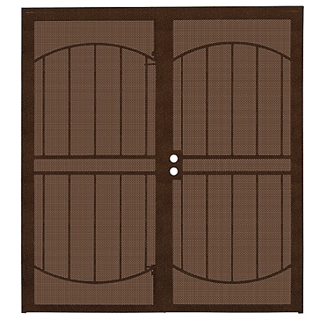 Titan 72 in. x 80 in. Arcada Copper Surface-Mount Outswing Steel Double Security Door with Expanded Metal Screen