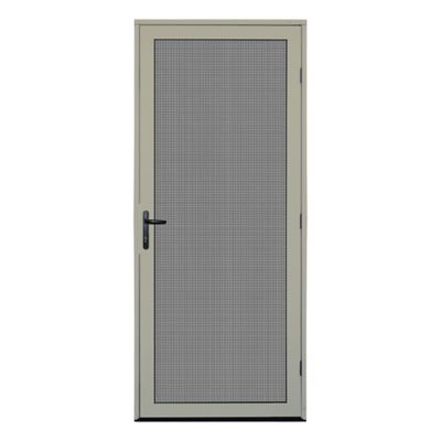 Titan 32 in. x 80 in. Surface Mount Almond Ultimate Security Screen Door with Meshtec Screen