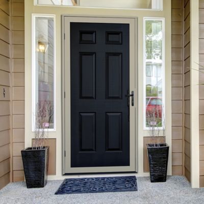 Image showing  32 in. x 80 in. Surface Mount Almond Ultimate Security Screen Door with Meshtec Screen