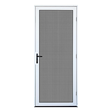 Titan 32 in. x 80 in. Surface Mount White Ultimate Security Screen Door with Meshtec Screen