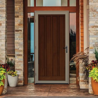 Image showing  36 in. x 80 in. Surface Mount Desert Sand Ultimate Security Screen Door with Meshtec Screen