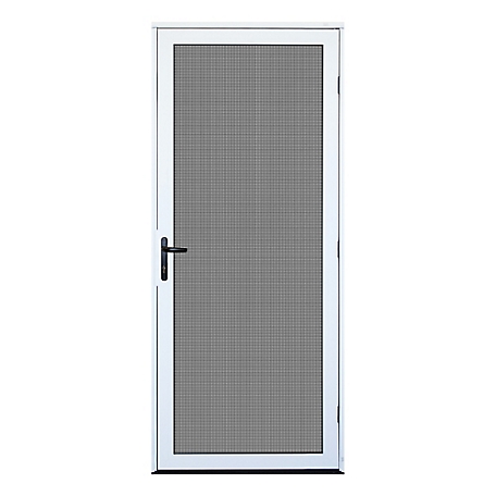 Titan 36 in. x 80 in. Surface Mount Ultimate Security Screen Door with Meshtec Screen, White