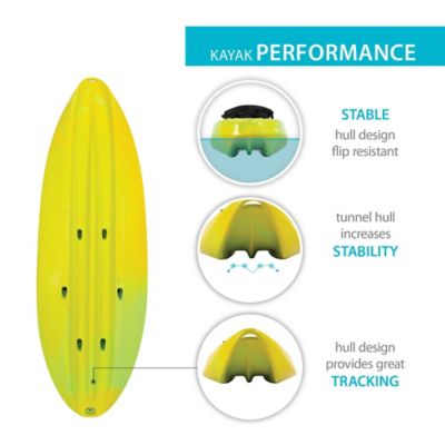 Image showing  10 ft. Manta Tandem Sit-on-Top Kayak, Yellow/Lime