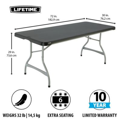 Image showing  6 ft. Nesting Commercial Folding Table, Black, 4-Pack