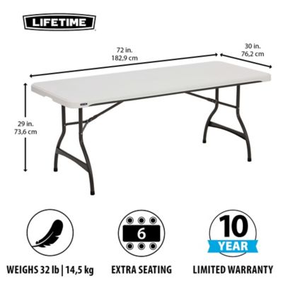Image showing  6 ft. Nesting Commercial Folding Tables, White, 4-Pack