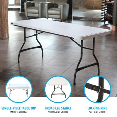 Image showing  6 ft. Nesting Commercial Folding Tables, White, 4-Pack