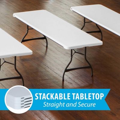 Image showing  8 ft. Nesting Commercial Folding Table, White