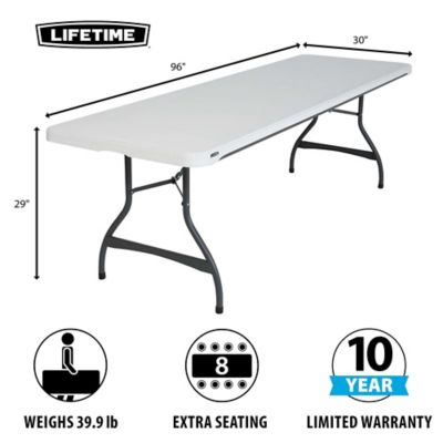 Image showing  8 ft. Nesting Commercial Folding Table, White