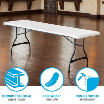Image showing  8 ft. Nesting Commercial Folding Table, White