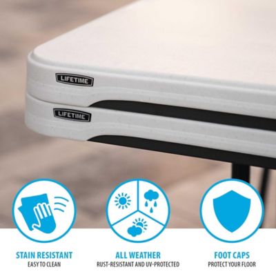 Image showing 5 th Lifetime 8 ft. Nesting Commercial Folding Table, White