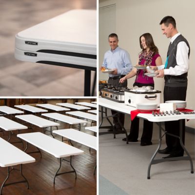 Image showing 7 th Lifetime 8 ft. Nesting Folding Tables, 4-Pack