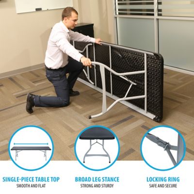 Image showing  8 ft. Nesting Commercial Folding Table, Black