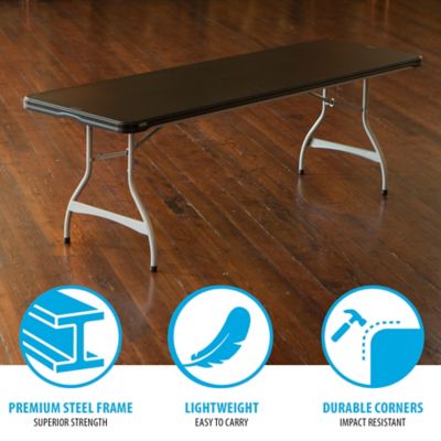 Image showing 5 th Lifetime 8 ft. Nesting Commercial Folding Table, Black