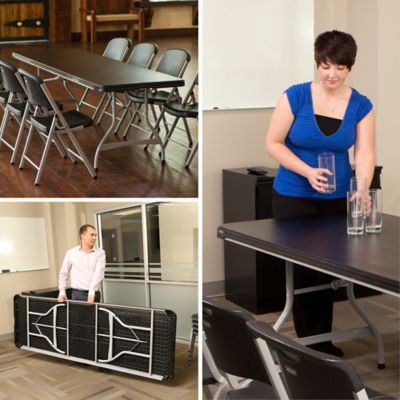 Image showing 8 th Lifetime 8 ft. Nesting Commercial Folding Table, Black