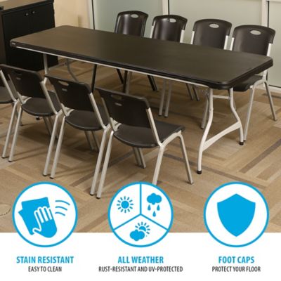 Image showing 5 th Lifetime 8 ft. Nesting Commercial Folding Table, 4-Pack