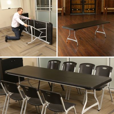 Image showing 6 th Lifetime 8 ft. Nesting Commercial Folding Table, 4-Pack