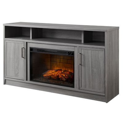Muskoka 60 in. Brooklyn Infrared Linear Media Electric Fireplace, Rustic Gray Oak Finish