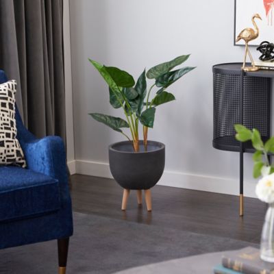 Harper & Willow Green Faux Foliage Anthurium Artificial Plant with Black Plastic Pot 26