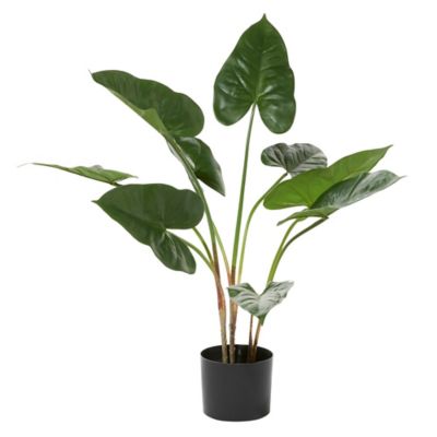 Image showing  Green Faux Foliage Anthurium Artificial Plant with Black Plastic Pot 26" x 27" x 28"