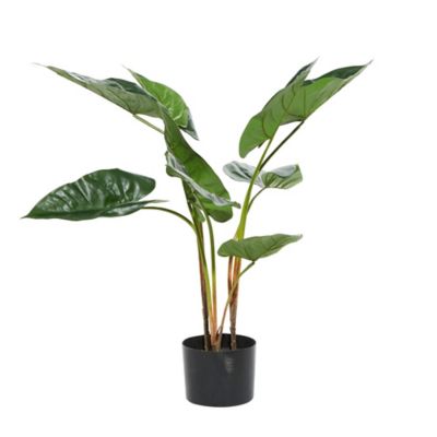 Image showing  Green Faux Foliage Anthurium Artificial Plant with Black Plastic Pot 26" x 27" x 28"