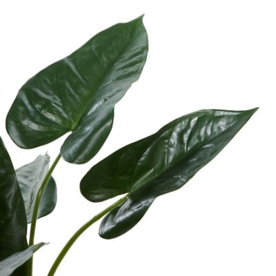 Image showing  Green Faux Foliage Anthurium Artificial Plant with Black Plastic Pot 26" x 27" x 28"