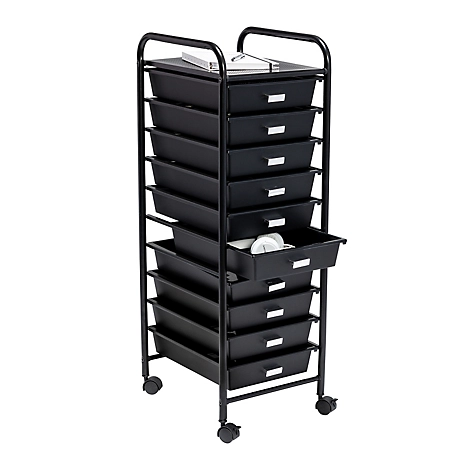 Honey-Can-Do 10-Drawer Rolling Storage Cart, 15 in. x 11 in. x 35 in.
