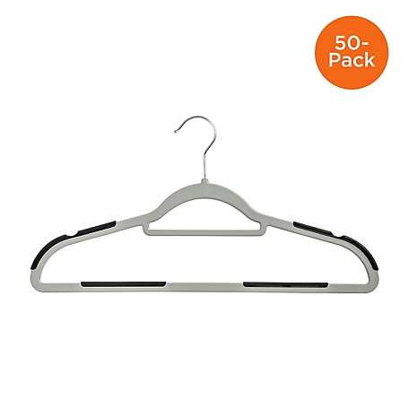 Honey-Can-Do Gray No Slip Hangers, 50 pc.