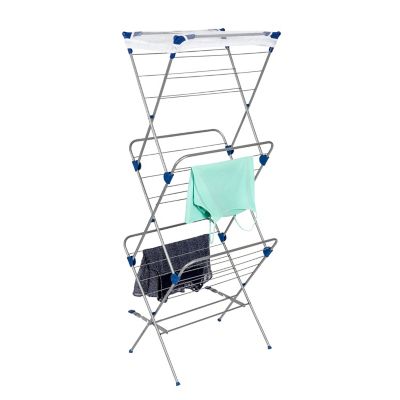 Honey-Can-Do 3-Tier Mesh Top Folding Clothes Drying Rack, Coated Steel Frame