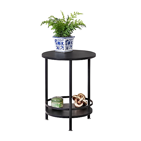 Honey-Can-Do 2-Tier Round Side Table, 16 in. x 21 in.