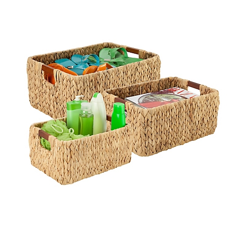 Honey-Can-Do Square Natural Brown Baskets, 3 pc.