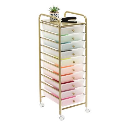 Honey-Can-Do 10 Gold Drawer Rolling Storage Cart