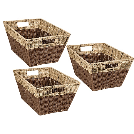 Honey-Can-Do Rectangle Seagrass Baskets, 3 pc.