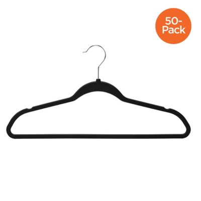 Honey-Can-Do Black Rubberized Suit Hangers, 50 pc.