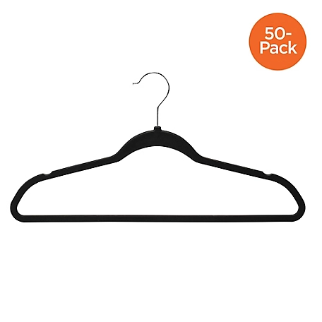 Honey-Can-Do Black Rubberized Suit Hangers, 50 pc.