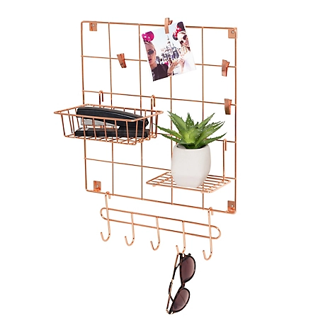 Honey-Can-Do Wall Grid Kit, Rosy Copper, 8 pc.