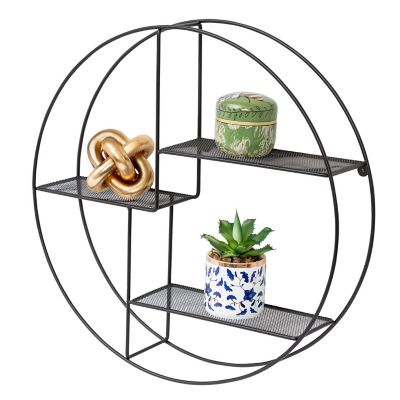 Honey-Can-Do 3-Tier Steel Circle Wall Shelf This shelf is so modern, i want another one for our bathroom! It’s black with 3 shelves that are mesh inside of a circle