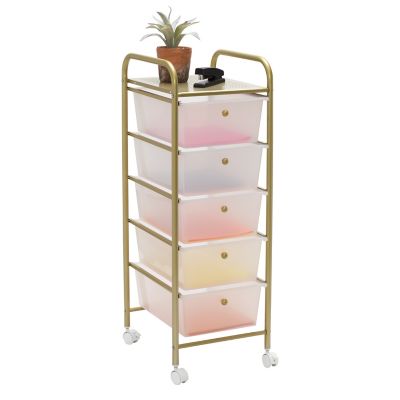 Honey-Can-Do 5 Drawer Gold Storage Cart